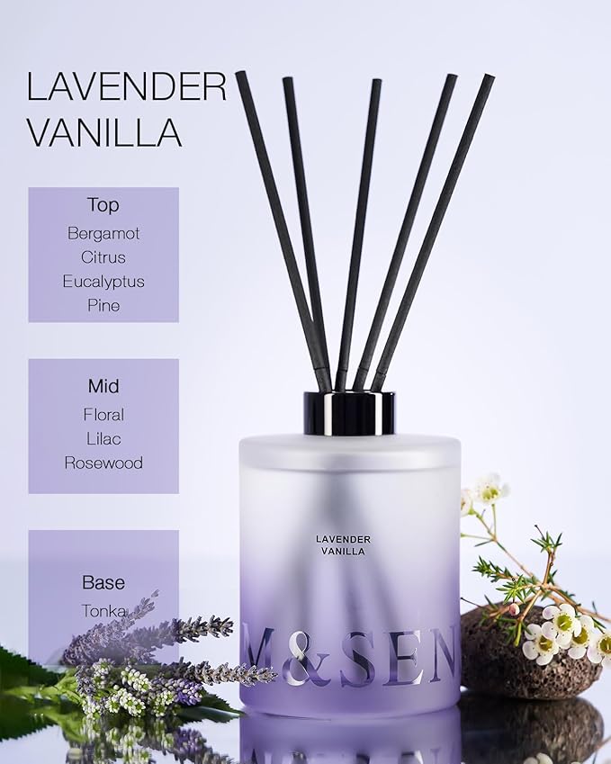 M&SENSE Lavender Vanilla Reed Diffuser Set
