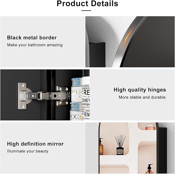 Black Arched Medicine Cabinet