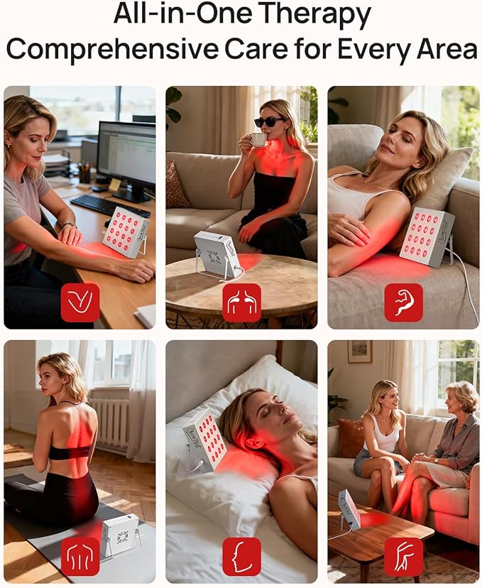 Red Light Therapy for Body Panel, 16‑LED 6 Wavelengths Near‑Infrared Light