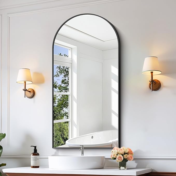 CIRCUMI Arched Wall Mirror, Metal Frame, Large Size