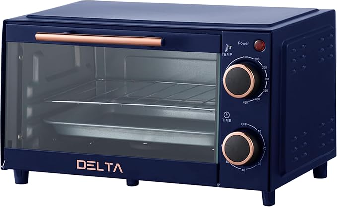 9L Toaster Oven, Small Countertop Electric Oven 750W, 60-Min Timer Auto Shut-Off