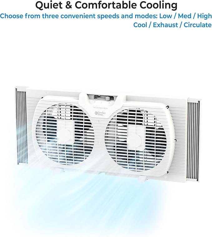 Comfort Zone Twin Window Fan