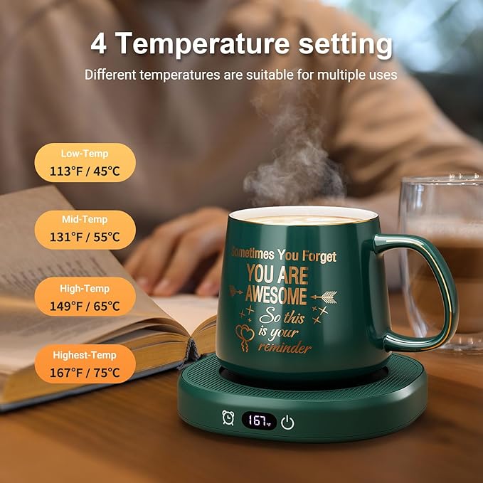 Coffee Mug Warmer & You are Awesome Mug Set, Electric Cup Warmer