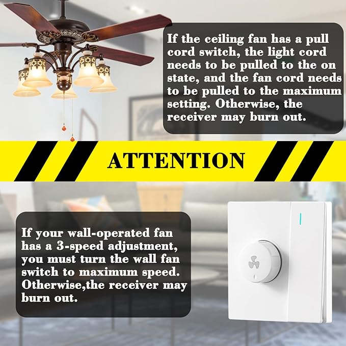 Universal Ceiling Fan Remote Control Kit Dimmable, Replacement