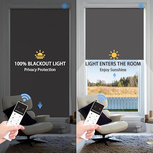 Motorized Blinds with Remote, Automatic Shades Work with Alexa/Google/Apple Home