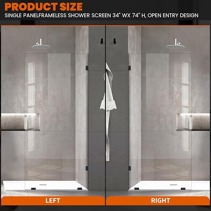 Bathroom Shower Glass Door 36 * 78"