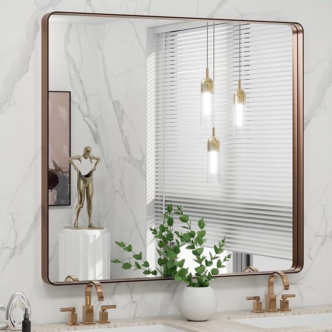 LOAAO 40”X36” Bronze Bathroom Mirrors