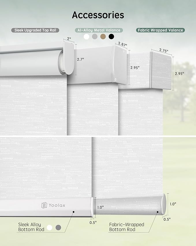 Yoolax Motorized Blinds with Remote, Automatic Window Shades Work with Alexa