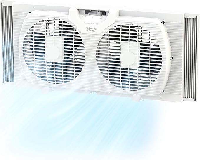 Comfort Zone Twin Window Fan