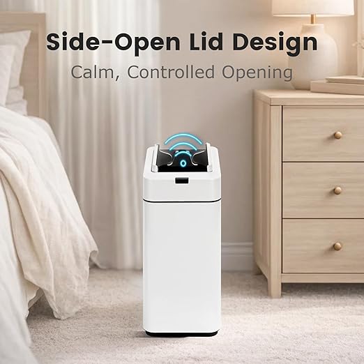 Sensor Trash Can with Butterfly Lid 2.6 Gallon Rectangular Automatic Garbage Can