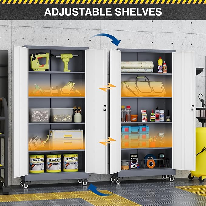 Metal Rolling Storage Cabinet-74.6” Tall Steel File Cabinets