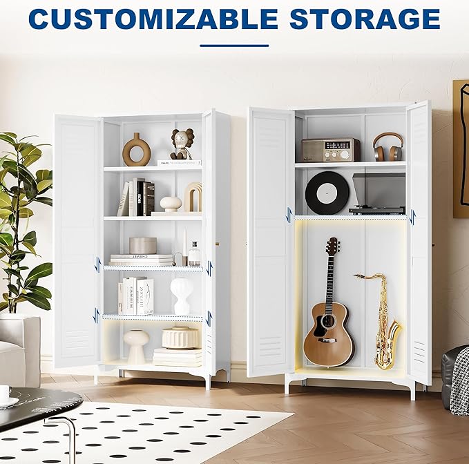 Metal Storage Cabinet-61” Tall Steel File Cabinets