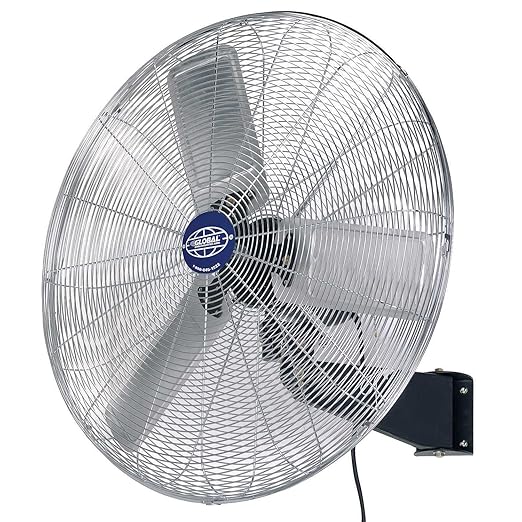 Global Industrial Deluxe Wall Mount Fan, Fixed and Oscillating Head, 3 Speed