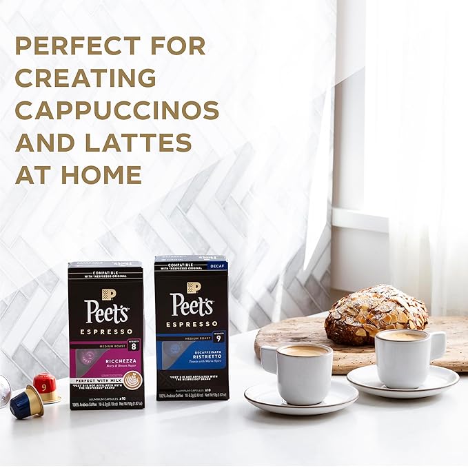 Peet's Coffee, Dark Roast Espresso Capsules Variety Pack, Compatible
