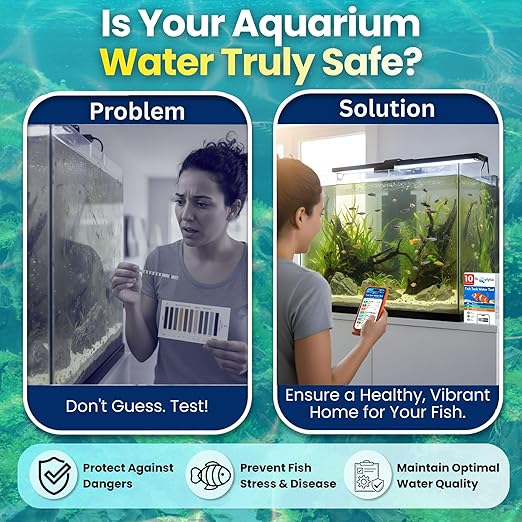 Digital Aquarium Water Test Kit, App-Enabled 10-in-1 Freshwater & Saltwater