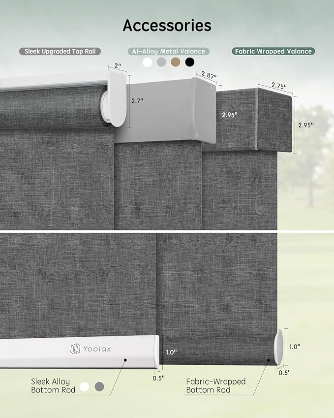 Yoolax Motorized Blinds with Remote, Automatic Window Shades Work with Alexa