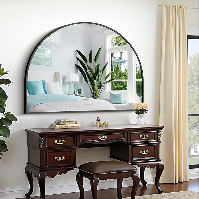 CIRCUMI Arched Wall Mirror, Metal Frame, Large Size