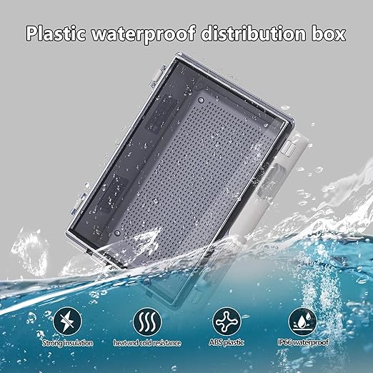 ABS Electrical Junction Box, Ventilated Design, Cable Grommets, IP65 Waterproof