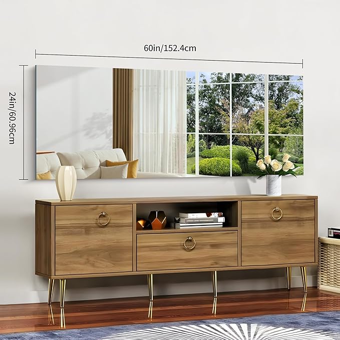 CILIBER Frameless Mirror, 24x60 Inch Large Bathroom Mirrors