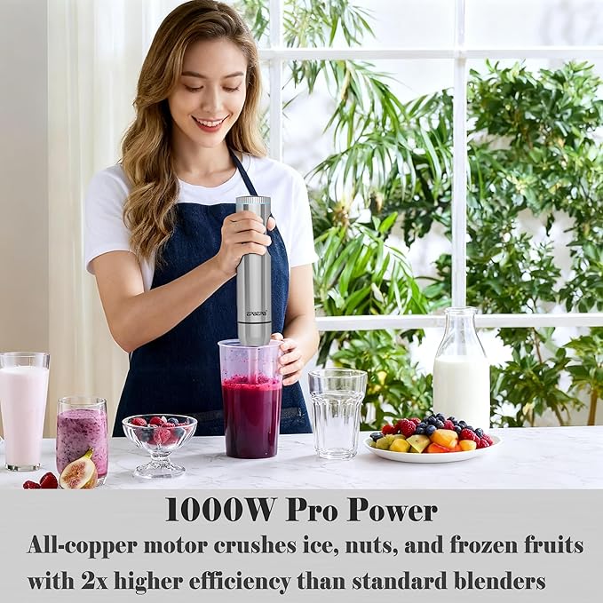 Handheld immersion Blender 11-Speed, 1000W Immersion Blender