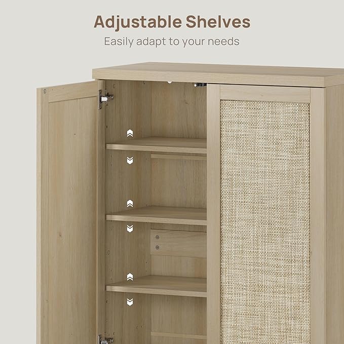 SICOTAS Rattan Shoe Storage Cabinet