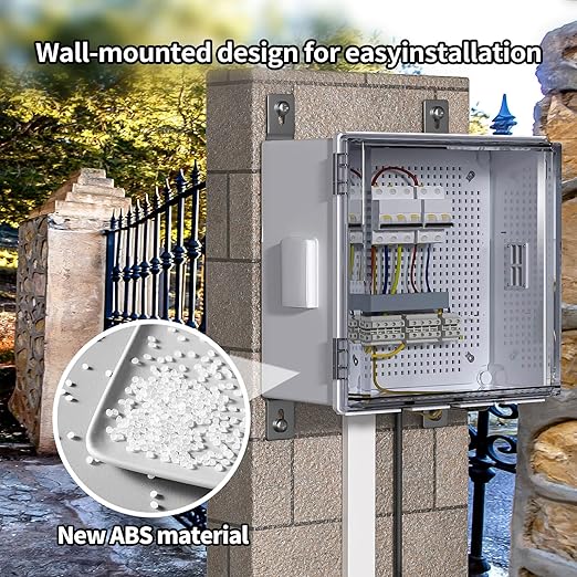 ABS Electrical Junction Box, Ventilated Design, Cable Grommets, IP65 Waterproof