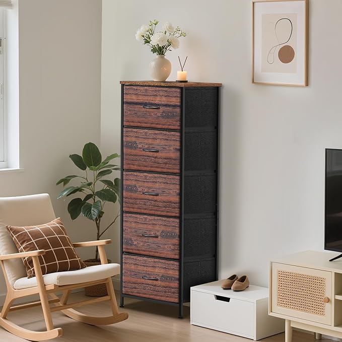 5 Fabric Drawer Dresser for Bedroom, Chest of Drawers