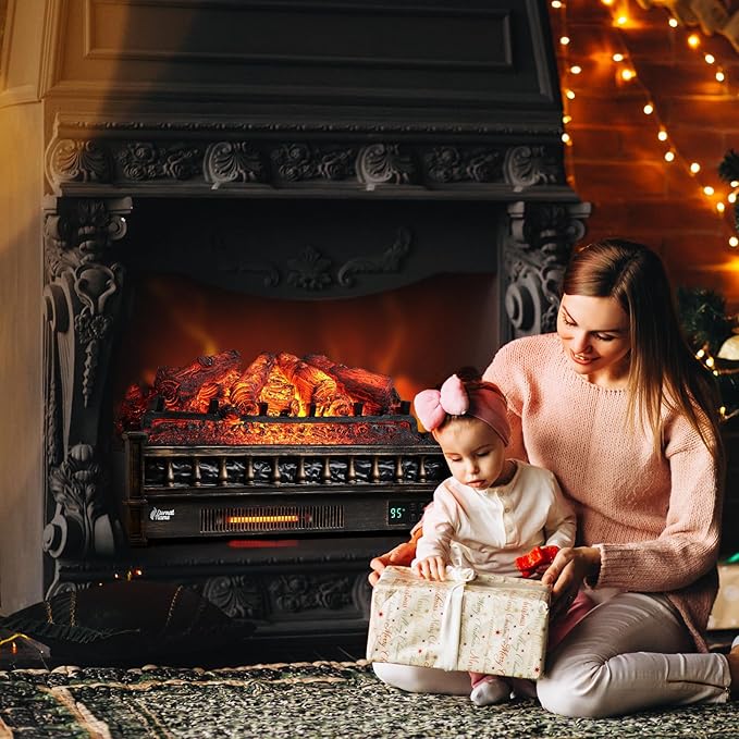 TURBRO Eternal Flame 26 in. WiFi Infrared Quartz Electric Fireplace Log Heater