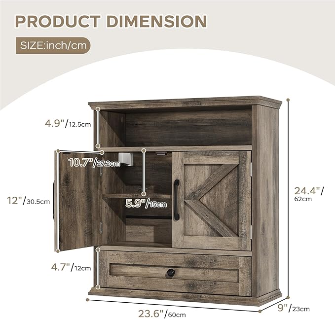 Bathroom Wall Cabinet, Wall Mounted Medicine Cabinet