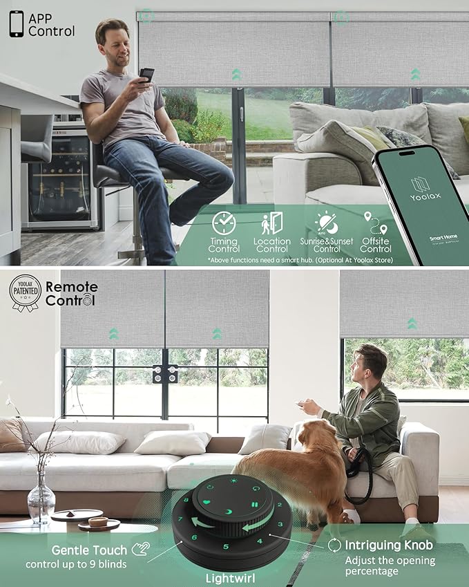 Yoolax Motorized Blinds with Remote, Smart Blinds