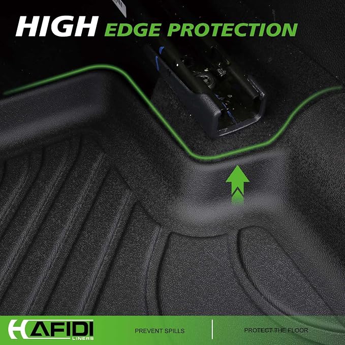 HAFIDI® Floor Mats Fit for 2025 2026 Dodge Ram 1500 Quad Cab Bench, All Weather Protection TPE Anti-Slip Automotive Floor Liners, Fits 1st & 2nd Row Full Set Custom Accessories, Black