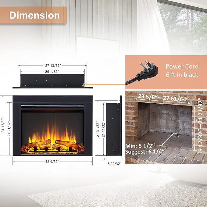 Legend Flame LegendFlame Jaden 32'' W x 25'' H Electric Fireplace Insert