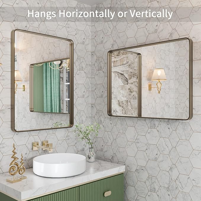 LOAAO 20”X30” Bronze Bathroom Mirrors