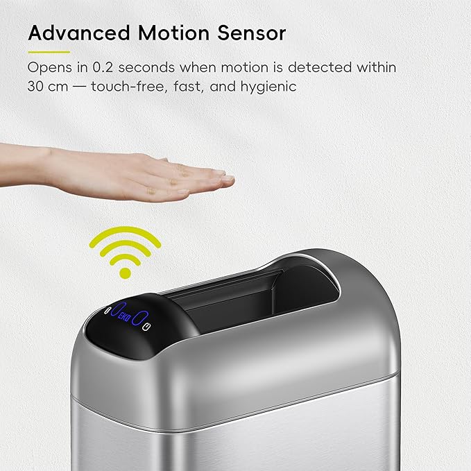 EKO Astro Slim Sensor Trash Can, 10L / 2.6 Gallon Touchless Garbage Bin