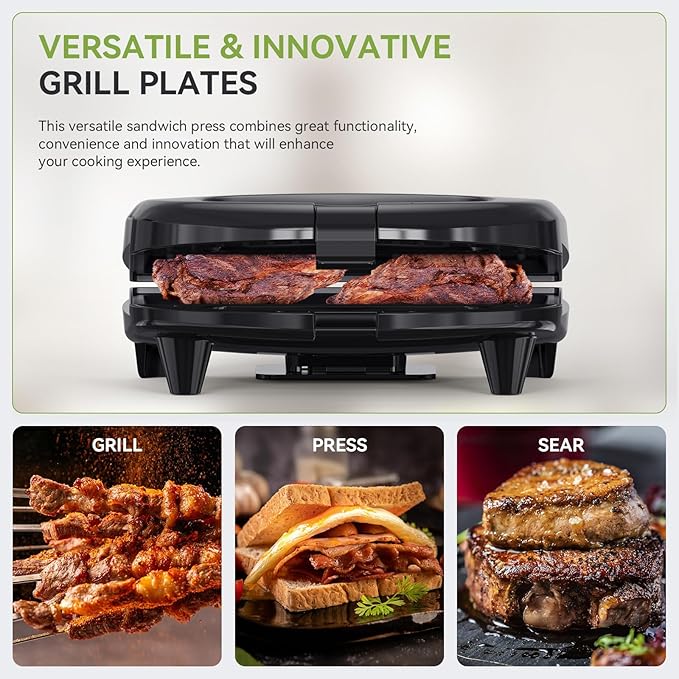 OSTBA Sandwich Maker & Panini Press, 2 Slice Grilled Cheese Maker