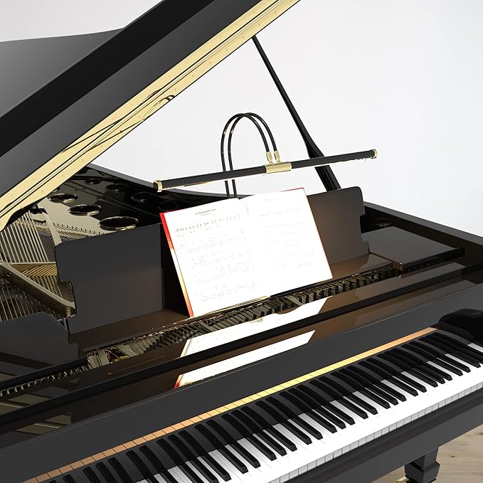 Cocoweb 22" Battery Powered Grand Piano Lamp in Mahogany Bronze - LED, Adjustable, Quality Lighting