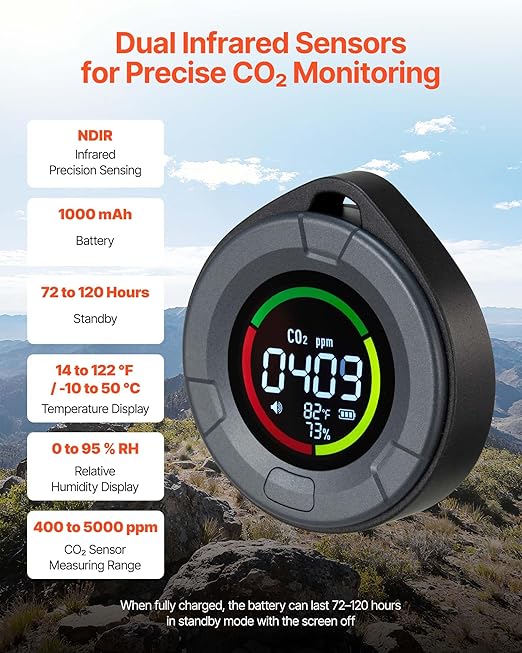 VEVOR Carbon Dioxide Monitor, CO2 Controller
