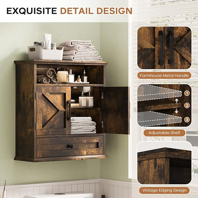 Bathroom Wall Cabinet, Wall Mounted Medicine Cabinet