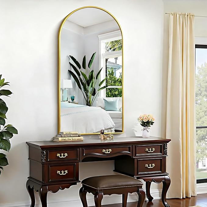 CIRCUMI Arched Wall Mirror, Metal Frame, Large Size