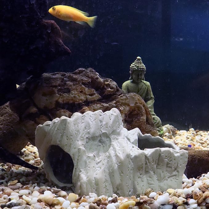 ALEGI Aquarium Decoration Rock Caves, Betta Fish Tank Accessories Hideout, Cichlid Stackable Cave Hiding (Small & Medium & Large)