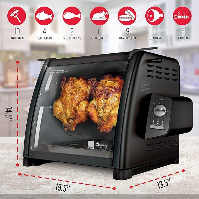 Ronco Modern Rotisserie Oven, Large Capacity Countertop Oven, Easy-to-Use