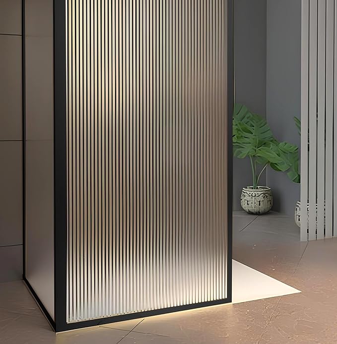 Brixwell SDCD3812MBL-XCP5 Matte Black Frameless Shower Door Aluminum Deep