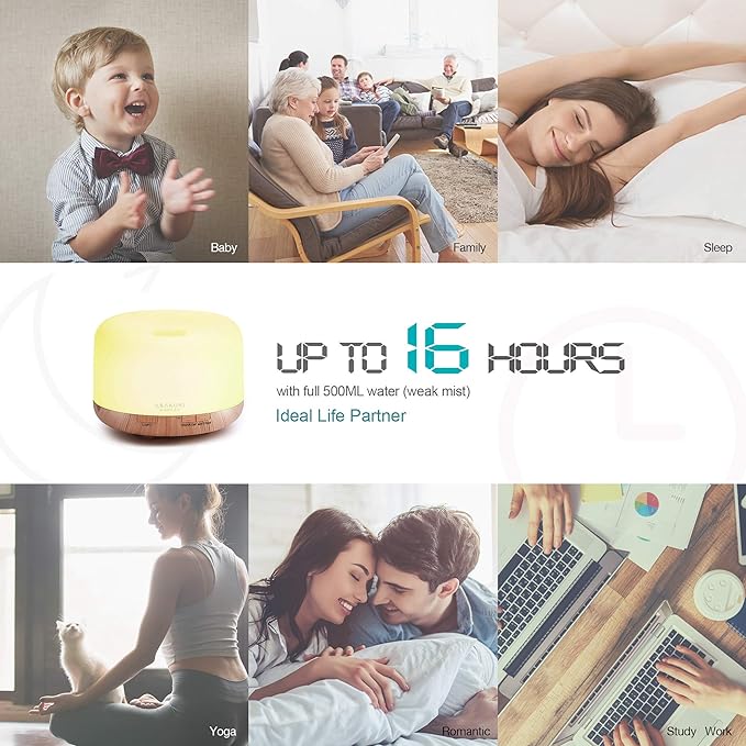 ASAKUKI Smart Wi-Fi Essential Oil Diffuser, App and Voice Control Compatible