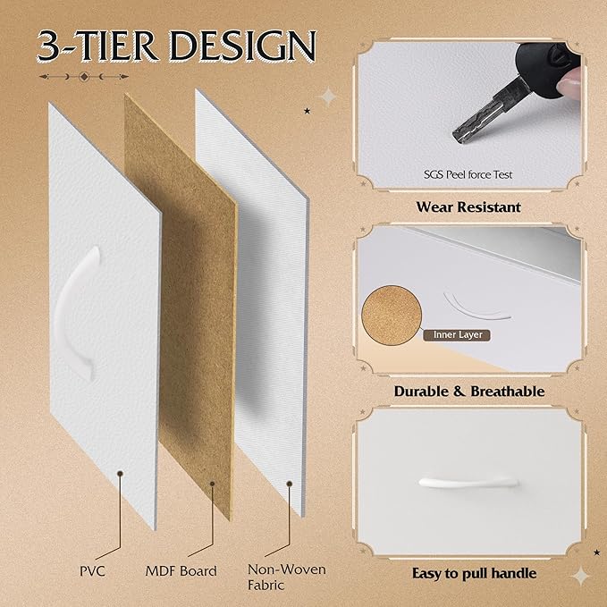 WLIVE Dresser for Bedroom with 5 Drawers, Wide Chest of Drawers, Fabric Dresser