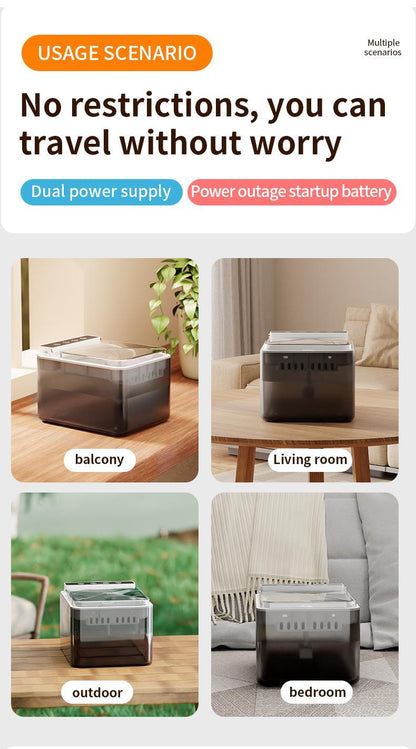 Wireless Charging Battery Driven 304 Stainless Steel Cat Automatic Induction Pet Water Fountain