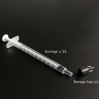 25pcs Luer Slip Tip 1ml Syringes With Caps Are Great For Pet Feeding, Glue, Hobby Crafts, Measurement, And Liquid Refill, But Not For Professional Medical Use
