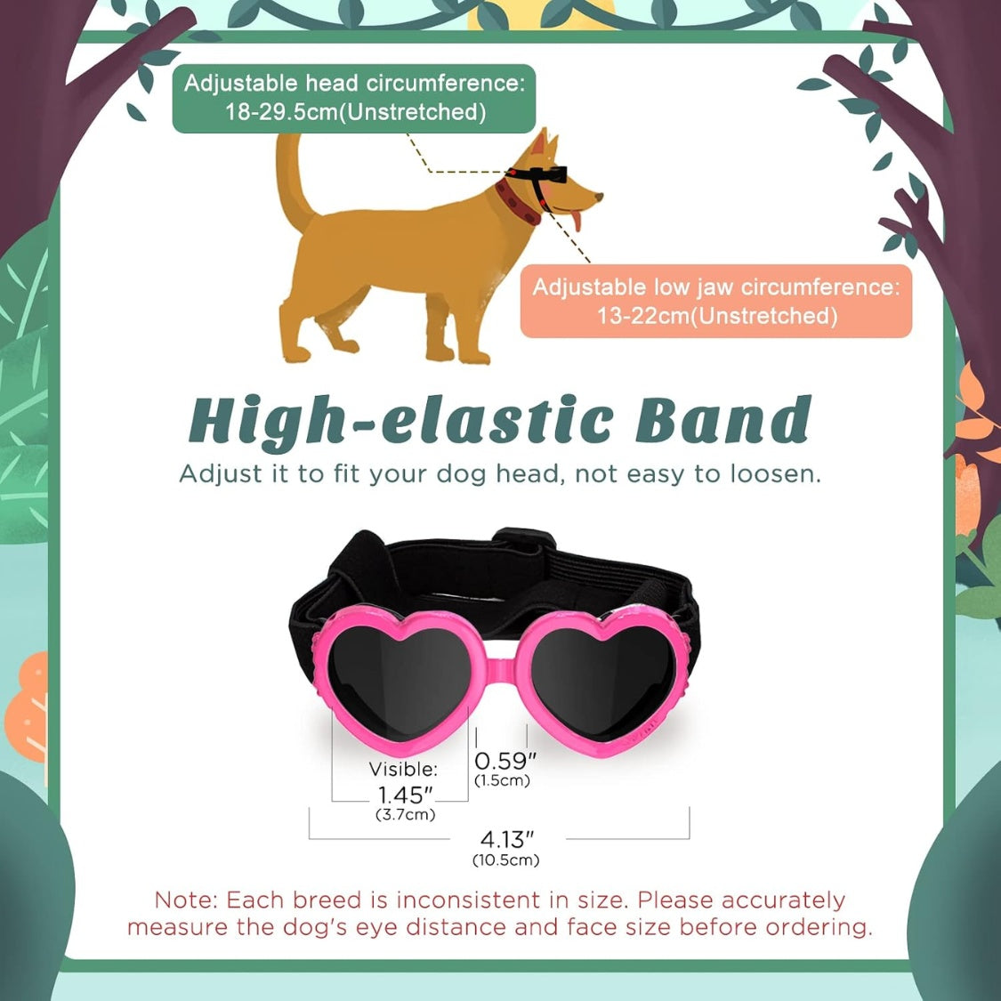 Small Dog Sunglasses UV Protection Heart Shape Dogs Goggles