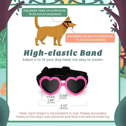 Small Dog Sunglasses UV Protection Heart Shape Dogs Goggles