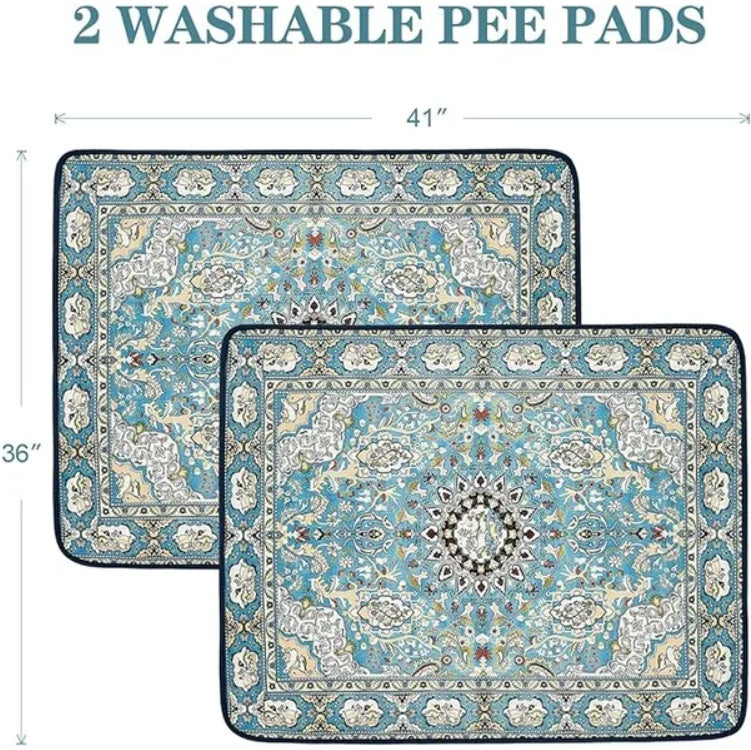 Qeils Washable Pee Pads For Dogs, 2 Pack Reusable Puppy Pads 36x41  Super Absorbent Leakproof Dog Training Pads, Non-Slip Potty Pads For Floor, Crate, Couch, Whelping Pads Litter Mat Pet Supplies