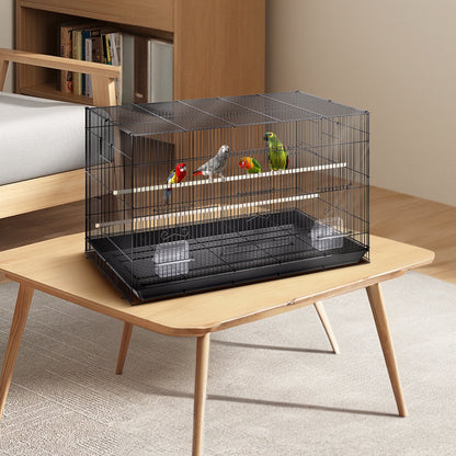 30 Inch Bird Cage, Metal Large Parakeet Cages For Cockatiels Small Parrot Budgies Lovebirds Canaries, Pet Bird Cage With Rolling Stand And Tray
